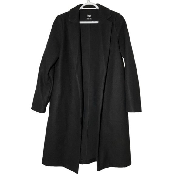 ZARA BLACK LAPEL COLLAR COAT SIZE S - Picture 5 of 9